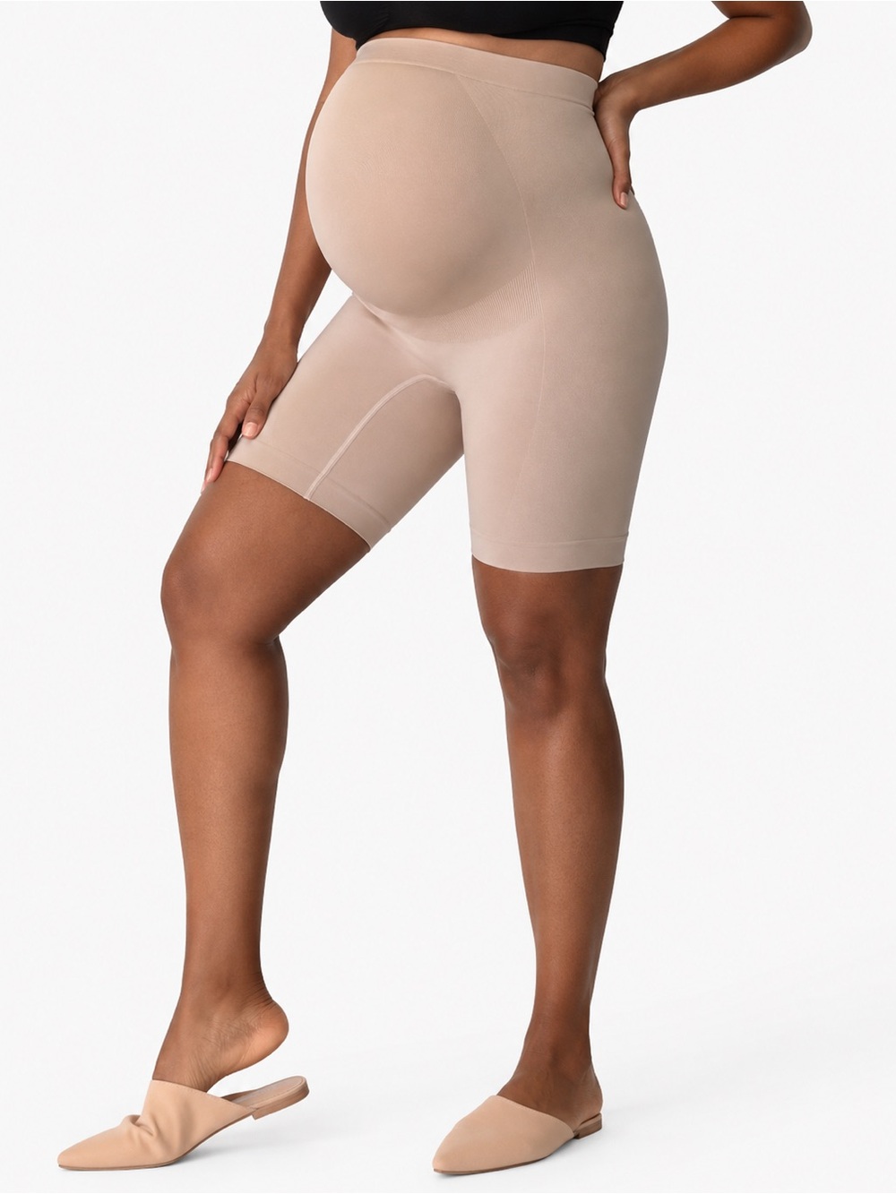 Isabel Maternity by Ingrid & Isabel Shapewear Shorts Maternity Taupe Size M